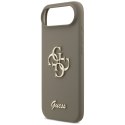 Etui Guess Silicone Big 4G Script do iPhone Air brązowy