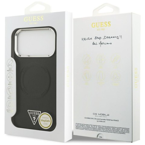 Etui Guess Triangle Logo MagSafe do iPhone 17 Pro Max czarny
