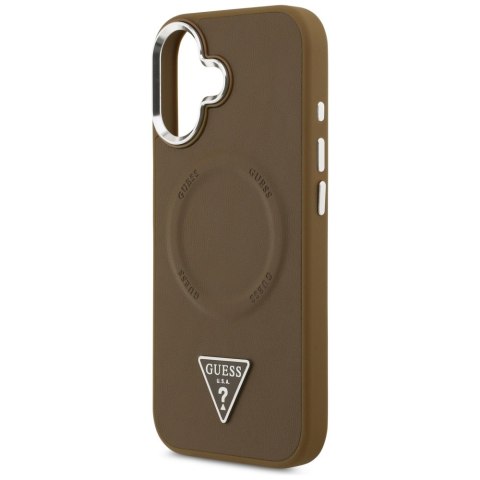 Etui Guess Triangle Logo MagSafe do iPhone 17 brązowy