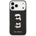 Etui Karl Lagerfeld FW Grained Karl & Choupette Heads Pins & Logo do iPhone 17 Pro Max czarny