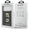 Etui Karl Lagerfeld FW Grained Karl & Choupette Heads Pins & Logo do iPhone 17 Pro Max czarny