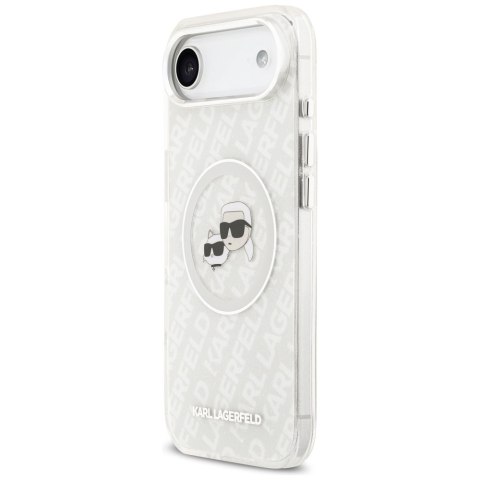 Etui Karl Lagerfeld IML Glitter Karl & Choupette Heads Logo MagSafe do iPhone Air szary