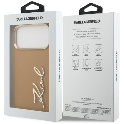 Etui Karl Lagerfeld Karl Script Logo do iPhone 17 Pro Max brązowy