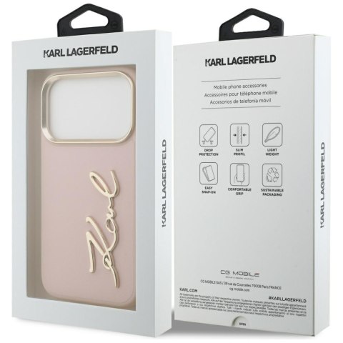 Etui Karl Lagerfeld Karl Script Logo do iPhone 17 Pro różowy