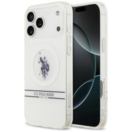 Etui US Polo DH and Bottom Stripe Logo MagSafe do iPhone 17 Pro Max biały