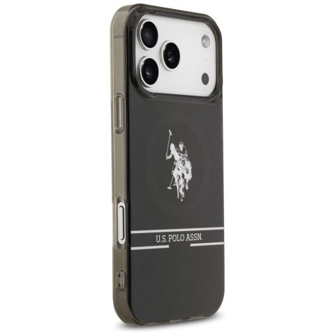 Etui US Polo DH and Bottom Stripe Logo MagSafe do iPhone 17 Pro Max czarny