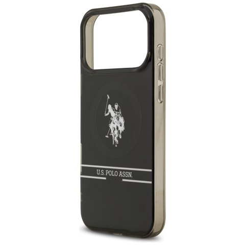 Etui US Polo DH and Bottom Stripe Logo MagSafe do iPhone 17 Pro Max czarny