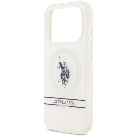 Etui US Polo DH and Bottom Stripe Logo MagSafe do iPhone 17 Pro biały