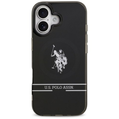 Etui US Polo DH and Bottom Stripe Logo MagSafe do iPhone 17 czarny
