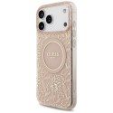 Etui Guess IML Flowers Electro Pearl Strap MagSafe do iPhone 17 Pro Max różowy