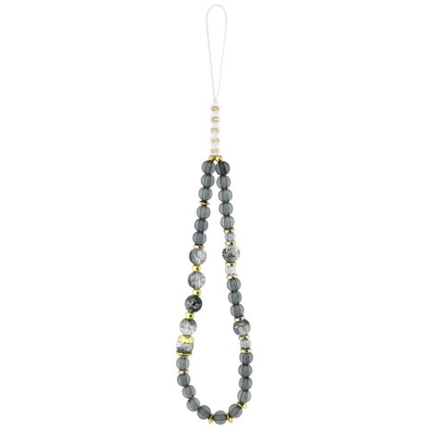 Etui Guess IML Flowers Pearl Strap MagSafe do iPhone 17 Pro Max czarny