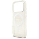 Etui Guess IML Glitter Pearl Strap MagSafe do iPhone 17 Pro przezroczysty