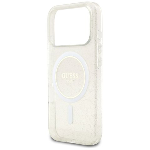 Etui Guess IML Glitter Pearl Strap MagSafe do iPhone 17 Pro przezroczysty