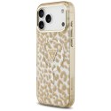 Etui Guess Leopard Glitter MagSafe do iPhone 17 Pro Max brązowy