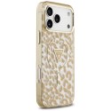 Etui Guess Leopard Glitter MagSafe do iPhone 17 Pro Max brązowy