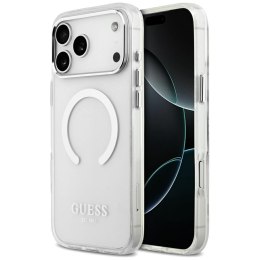 Etui Guess Metal Outline MagSafe do iPhone 17 Pro Max srebrny