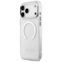 Etui Guess Metal Outline MagSafe do iPhone 17 Pro Max srebrny