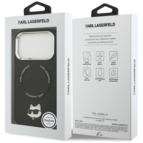 Etui Karl Lagerfeld Choupette Pin MagSafe do iPhone 17 Pro Max czarny