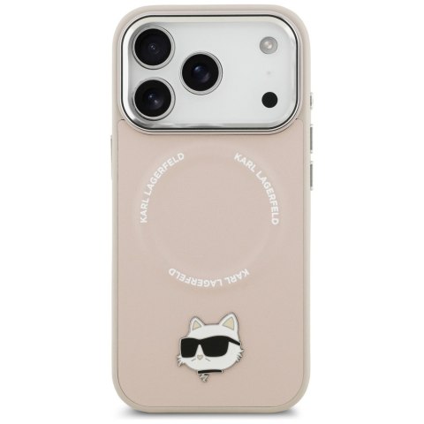 Etui Karl Lagerfeld Choupette Pin MagSafe do iPhone 17 Pro Max różowy