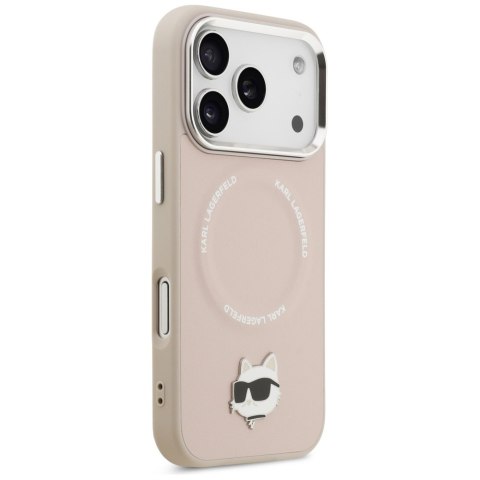 Etui Karl Lagerfeld Choupette Pin MagSafe do iPhone 17 Pro Max różowy
