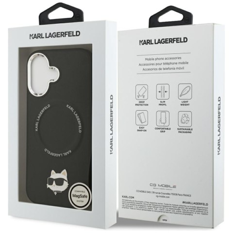 Etui Karl Lagerfeld Choupette Pin MagSafe do iPhone 17 czarny