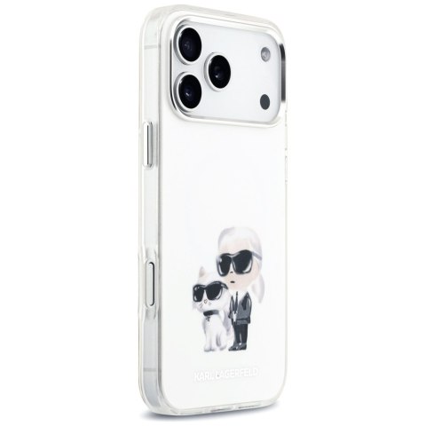 Etui Karl Lagerfeld IML Aquarelle Karl & Choupette & Logo MagSafe do iPhone 17 Pro Max biały