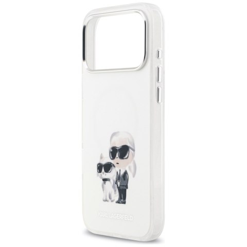 Etui Karl Lagerfeld IML Aquarelle Karl & Choupette & Logo MagSafe do iPhone 17 Pro Max biały