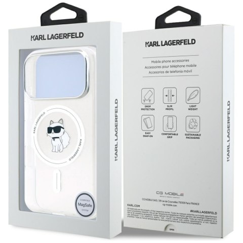Etui Karl Lagerfeld IML Choupette MagSafe do iPhone 17 Pro Max przezroczysty