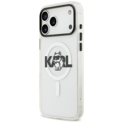 Etui Karl Lagerfeld IML Choupette Sketch Logo MagSafe do iPhone 17 Pro przezroczysty