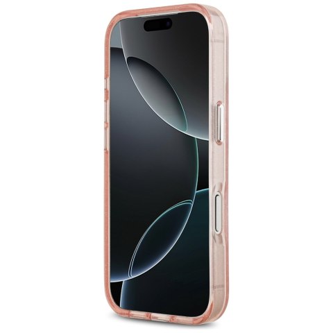 Etui Karl Lagerfeld IML Glitter Karl & Choupette Heads Logo MagSafe do iPhone 17 Pro różowy