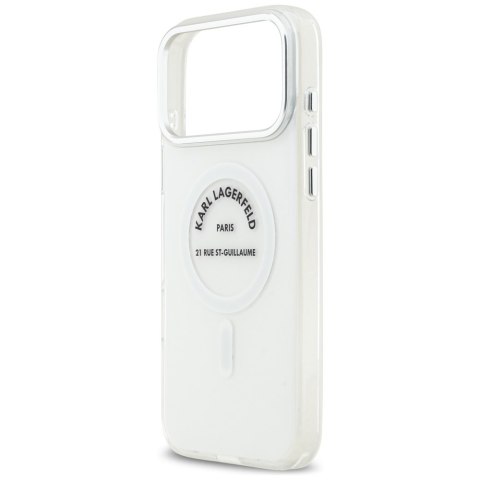 Etui Karl Lagerfeld IML Karl RSG Logo MagSafe do iPhone 17 Pro Max przezroczysty