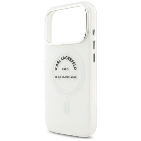 Etui Karl Lagerfeld IML Karl RSG Logo MagSafe do iPhone 17 Pro przezroczysty