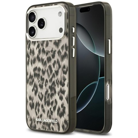 Etui Karl Lagerfeld IML Leopard Pattern MagSafe do iPhone 17 Pro Max brązowy