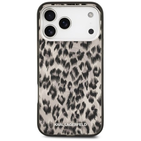 Etui Karl Lagerfeld IML Leopard Pattern MagSafe do iPhone 17 Pro Max brązowy