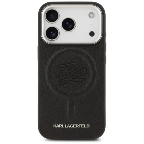 Etui Karl Lagerfeld Initial & Metal Logo MagSafe do iPhone 17 Pro czarny
