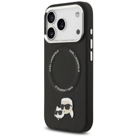Etui Karl Lagerfeld Karl & Choupette Pins MagSafe do iPhone 17 Pro Max czarny