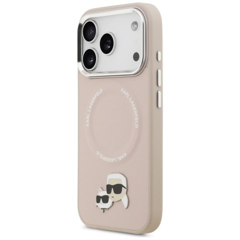 Etui Karl Lagerfeld Karl & Choupette Pins MagSafe do iPhone 17 Pro Max różowy