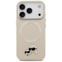Etui Karl Lagerfeld Karl & Choupette Pins MagSafe do iPhone 17 Pro beżowy