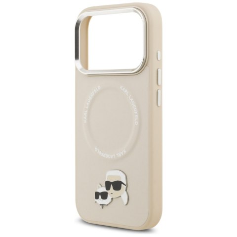 Etui Karl Lagerfeld Karl & Choupette Pins MagSafe do iPhone 17 Pro beżowy