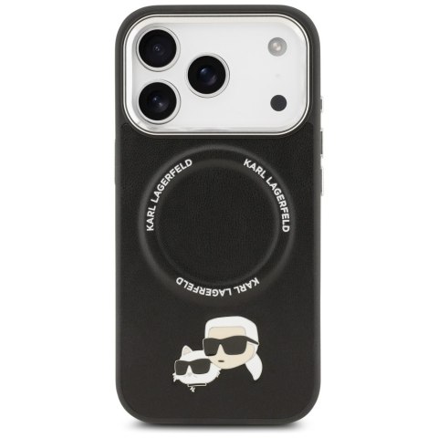 Etui Karl Lagerfeld Karl & Choupette Pins MagSafe do iPhone 17 Pro czarny