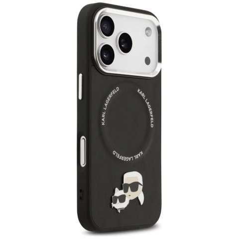 Etui Karl Lagerfeld Karl & Choupette Pins MagSafe do iPhone 17 Pro czarny