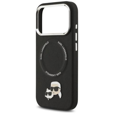 Etui Karl Lagerfeld Karl & Choupette Pins MagSafe do iPhone 17 Pro czarny