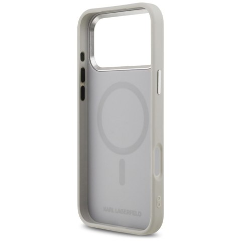 Etui Karl Lagerfeld Karl & Choupette Pins MagSafe do iPhone 17 Pro szary