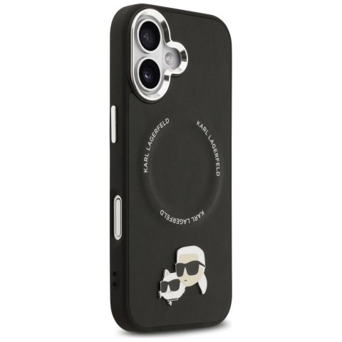 Etui Karl Lagerfeld Karl & Choupette Pins MagSafe do iPhone 17 czarny