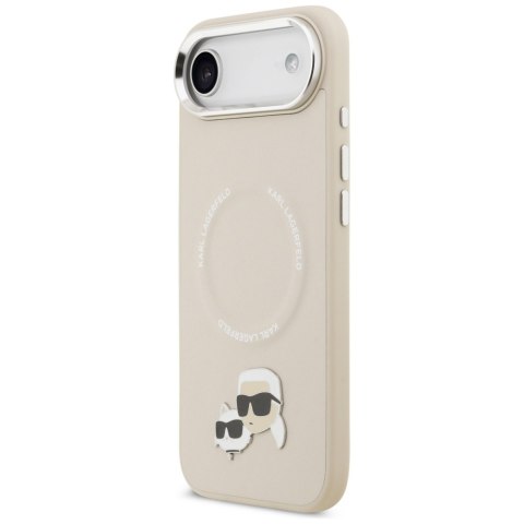 Etui Karl Lagerfeld Karl & Choupette Pins MagSafe do iPhone Air beżowy