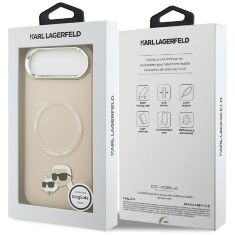 Etui Karl Lagerfeld Karl & Choupette Pins MagSafe do iPhone Air beżowy