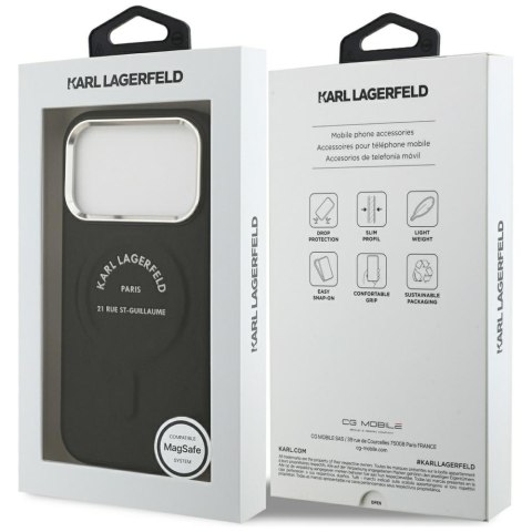 Etui Karl Lagerfeld Karl RSG Logo MagSafe do iPhone 17 Pro czarny