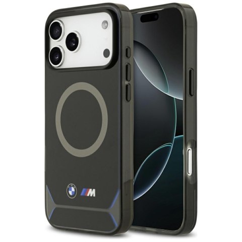 Etui BMW M IML Metal Buttons & Logo MagSafe do iPhone 17 Pro Max czarno-niebieski