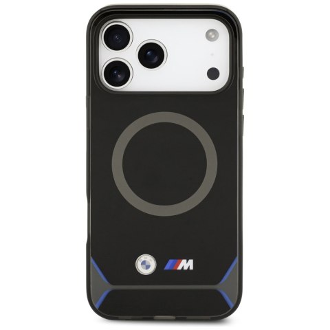 Etui BMW M IML Metal Buttons & Logo MagSafe do iPhone 17 Pro Max czarno-niebieski