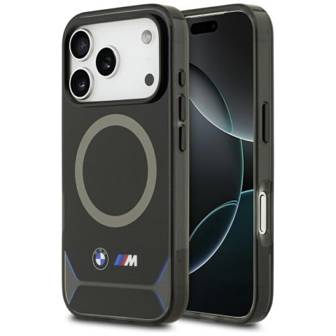 Etui BMW M IML Metal Buttons & Logo MagSafe do iPhone 17 Pro czarno-niebieski